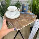 Natural Brown Jasper Side Table on a Black Metal Base, 24.6" Tall #1342BR-002 - Brazil GemsBrazil GemsNatural Brown Jasper Side Table on a Black Metal Base, 24.6" Tall #1342BR-002Tables: Side1342BR-002