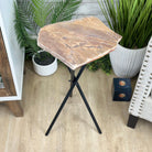 Natural Brown Jasper Side Table on a Black Metal Base, 24.6" Tall #1342BR-002 - Brazil GemsBrazil GemsNatural Brown Jasper Side Table on a Black Metal Base, 24.6" Tall #1342BR-002Tables: Side1342BR-002