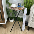 Natural Brown Jasper Side Table on a Black Metal Base, 24.6" Tall #1342BR-002 - Brazil GemsBrazil GemsNatural Brown Jasper Side Table on a Black Metal Base, 24.6" Tall #1342BR-002Tables: Side1342BR-002