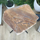 Natural Brown Jasper Side Table on a Black Metal Base, 24.6" Tall #1342BR-002 - Brazil GemsBrazil GemsNatural Brown Jasper Side Table on a Black Metal Base, 24.6" Tall #1342BR-002Tables: Side1342BR-002