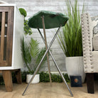 Natural Green Quartz Side Table on a Chrome Metal Base, 23.6" Tall #1341GQ-002 - Brazil GemsBrazil GemsNatural Green Quartz Side Table on a Chrome Metal Base, 23.6" Tall #1341GQ-002Tables: Side1341GQ-002