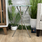 Natural Green Quartz Side Table on a Chrome Metal Base, 23.6" Tall #1341GQ-002 - Brazil GemsBrazil GemsNatural Green Quartz Side Table on a Chrome Metal Base, 23.6" Tall #1341GQ-002Tables: Side1341GQ-002