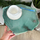 Natural Green Quartz Side Table on a Chrome Metal Base, 23.6" Tall #1341GQ-002 - Brazil GemsBrazil GemsNatural Green Quartz Side Table on a Chrome Metal Base, 23.6" Tall #1341GQ-002Tables: Side1341GQ-002