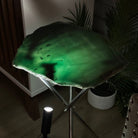 Natural Green Quartz Side Table on a Chrome Metal Base, 23.6" Tall #1341GQ-002 - Brazil GemsBrazil GemsNatural Green Quartz Side Table on a Chrome Metal Base, 23.6" Tall #1341GQ-002Tables: Side1341GQ-002