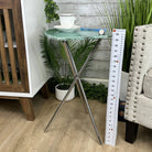 Natural Green Quartz Side Table on a Chrome Metal Base, 23.6" Tall #1341GQ-002 - Brazil GemsBrazil GemsNatural Green Quartz Side Table on a Chrome Metal Base, 23.6" Tall #1341GQ-002Tables: Side1341GQ-002