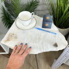 Natural Milky Quartz Side Table on Chrome Metal Base, 23.8" Tall #1341MQ-003 - Brazil GemsBrazil GemsNatural Milky Quartz Side Table on Chrome Metal Base, 23.8" Tall #1341MQ-003Tables: Side1341MQ-003