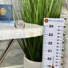 Natural Milky Quartz Side Table on Chrome Metal Base, 23.8" Tall #1341MQ-003 - Brazil GemsBrazil GemsNatural Milky Quartz Side Table on Chrome Metal Base, 23.8" Tall #1341MQ-003Tables: Side1341MQ-003