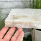 Natural Milky Quartz Side Table on Chrome Metal Base, 23.8" Tall #1341MQ-003 - Brazil GemsBrazil GemsNatural Milky Quartz Side Table on Chrome Metal Base, 23.8" Tall #1341MQ-003Tables: Side1341MQ-003