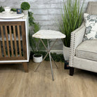 Natural Milky Quartz Side Table on Chrome Metal Base, 23.8" Tall #1341MQ-003 - Brazil GemsBrazil GemsNatural Milky Quartz Side Table on Chrome Metal Base, 23.8" Tall #1341MQ-003Tables: Side1341MQ-003