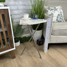 Natural Milky Quartz Side Table on Chrome Metal Base, 23.8" Tall #1341MQ-003 - Brazil GemsBrazil GemsNatural Milky Quartz Side Table on Chrome Metal Base, 23.8" Tall #1341MQ-003Tables: Side1341MQ-003