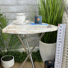 Natural Milky Quartz Side Table on Chrome Metal Base, 23.8" Tall #1341MQ-003 - Brazil GemsBrazil GemsNatural Milky Quartz Side Table on Chrome Metal Base, 23.8" Tall #1341MQ-003Tables: Side1341MQ-003