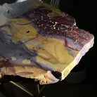 Natural Mookaite Jasper Side Table on Gold Metal Base, 24.8" Tall #1340MJ-002 - Brazil GemsBrazil GemsNatural Mookaite Jasper Side Table on Gold Metal Base, 24.8" Tall #1340MJ-002Tables: Side1340MJ-002