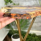 Natural Mookaite Jasper Side Table on Gold Metal Base, 24.8" Tall #1340MJ-002 - Brazil GemsBrazil GemsNatural Mookaite Jasper Side Table on Gold Metal Base, 24.8" Tall #1340MJ-002Tables: Side1340MJ-002