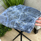 Natural Sodalite Side Table on Black Metal Base, 24.7" Tall #1342SO-002 - Brazil GemsBrazil GemsNatural Sodalite Side Table on Black Metal Base, 24.7" Tall #1342SO-002Tables: Side1342SO-002