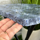 Natural Sodalite Side Table on Black Metal Base, 24.7" Tall #1342SO-002 - Brazil GemsBrazil GemsNatural Sodalite Side Table on Black Metal Base, 24.7" Tall #1342SO-002Tables: Side1342SO-002