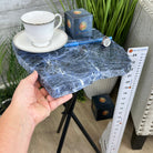Natural Sodalite Side Table on Black Metal Base, 24.7" Tall #1342SO-002 - Brazil GemsBrazil GemsNatural Sodalite Side Table on Black Metal Base, 24.7" Tall #1342SO-002Tables: Side1342SO-002