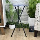 Natural Sodalite Side Table on Black Metal Base, 24.7" Tall #1342SO-002 - Brazil GemsBrazil GemsNatural Sodalite Side Table on Black Metal Base, 24.7" Tall #1342SO-002Tables: Side1342SO-002