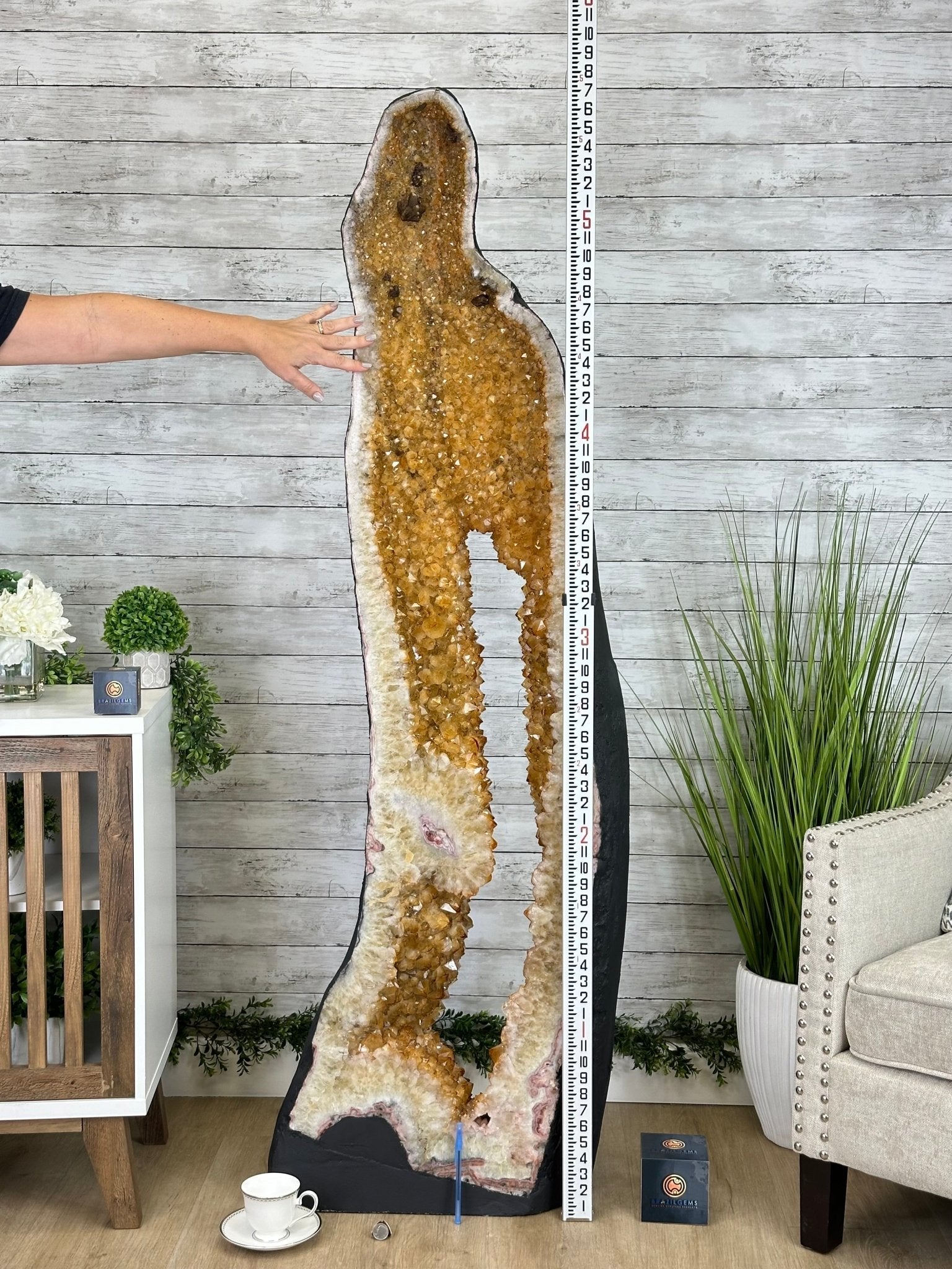 Open 2-Sided Brazilian Citrine Cathedral, 306.5 lbs and 67.8" tall #5608-0029 - Brazil GemsBrazil GemsOpen 2-Sided Brazilian Citrine Cathedral, 306.5 lbs and 67.8" tall #5608-0029Open 2-Sided Cathedrals5608-0029