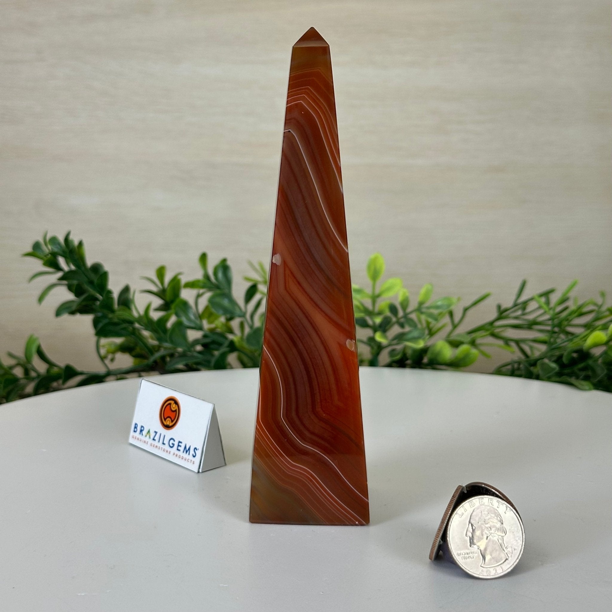 Orange Agate 4 - Sided Obelisk Tower, 6.2" Tall #3104OA - 002 - Brazil GemsBrazil GemsOrange Agate 4 - Sided Obelisk Tower, 6.2" Tall #3104OA - 002Obelisks3104OA - 002