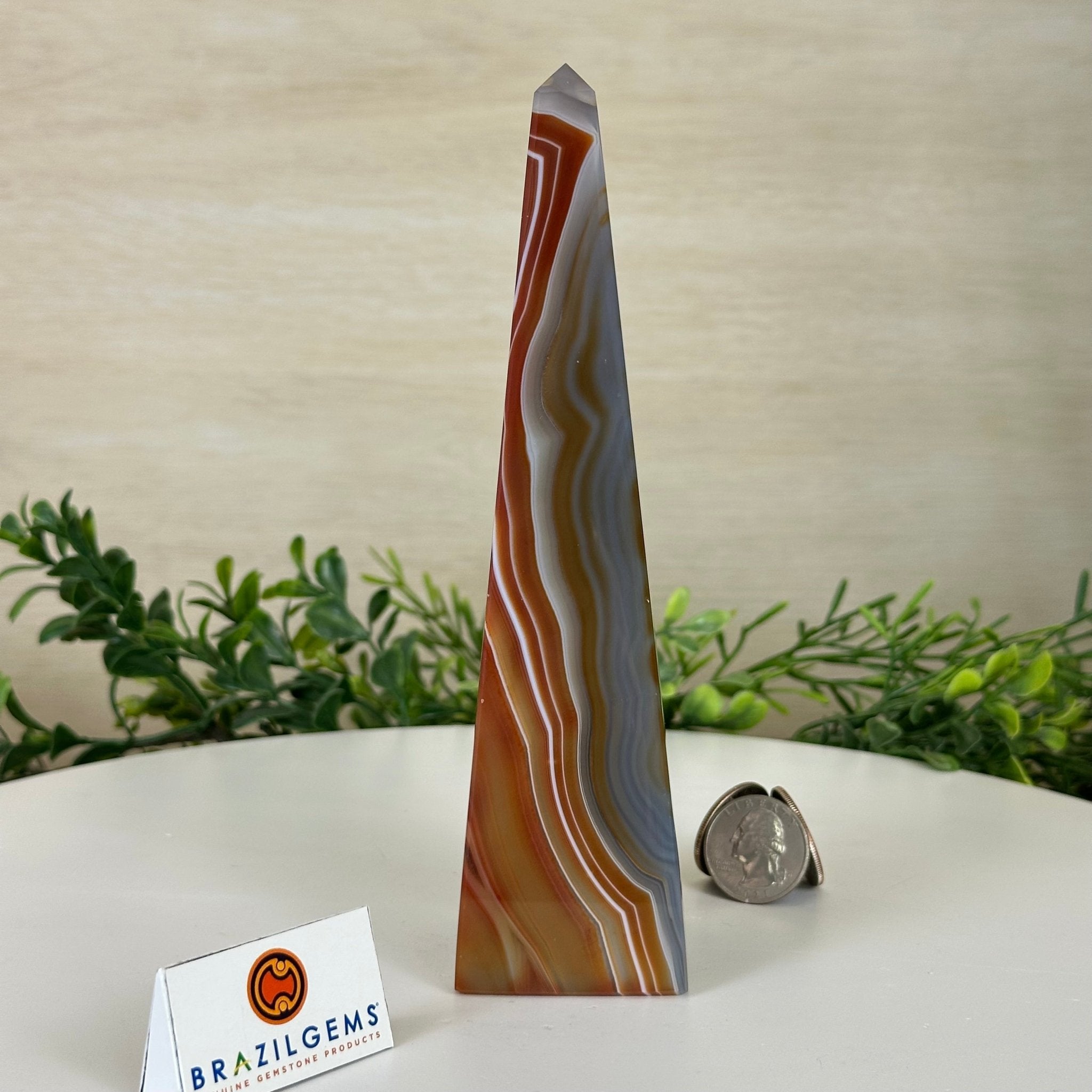 Orange Agate 4 - Sided Obelisk Tower, 7.1" Tall #3104OA - 001 - Brazil GemsBrazil GemsOrange Agate 4 - Sided Obelisk Tower, 7.1" Tall #3104OA - 001Obelisks3104OA - 001
