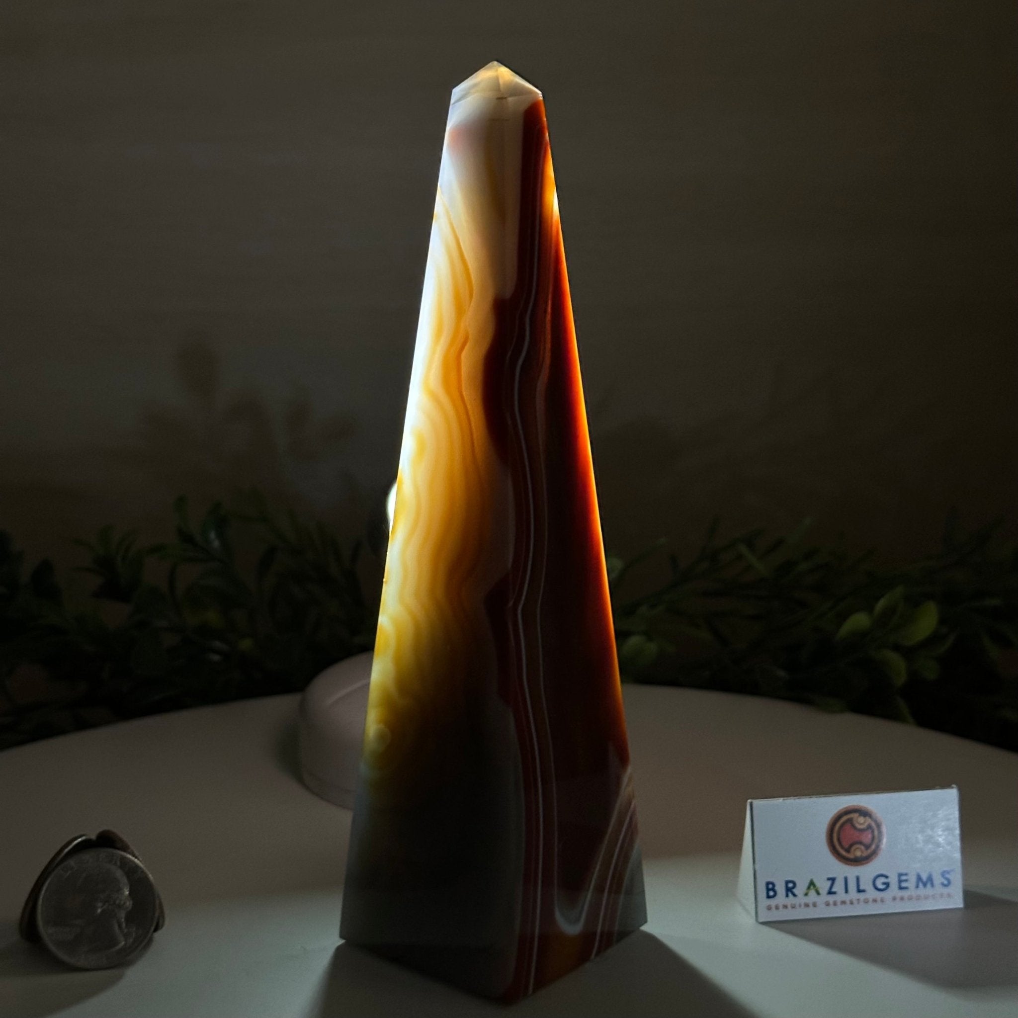 Orange Agate 4 - Sided Obelisk Tower, 7.1" Tall #3104OA - 001 - Brazil GemsBrazil GemsOrange Agate 4 - Sided Obelisk Tower, 7.1" Tall #3104OA - 001Obelisks3104OA - 001
