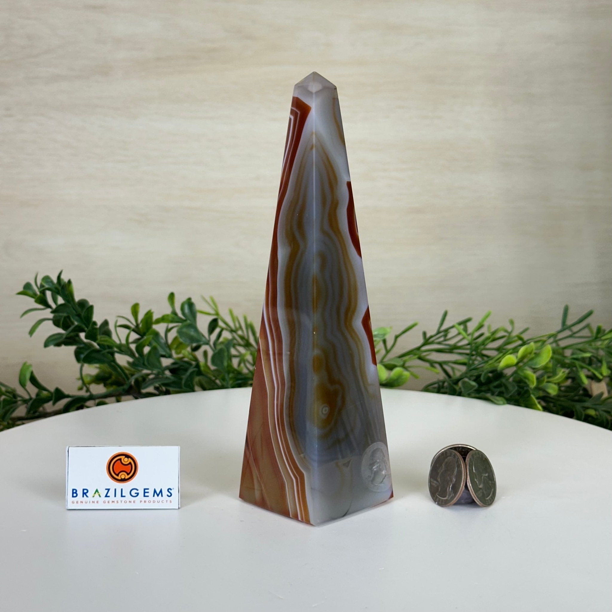 Orange Agate 4 - Sided Obelisk Tower, 7.1" Tall #3104OA - 001 - Brazil GemsBrazil GemsOrange Agate 4 - Sided Obelisk Tower, 7.1" Tall #3104OA - 001Obelisks3104OA - 001