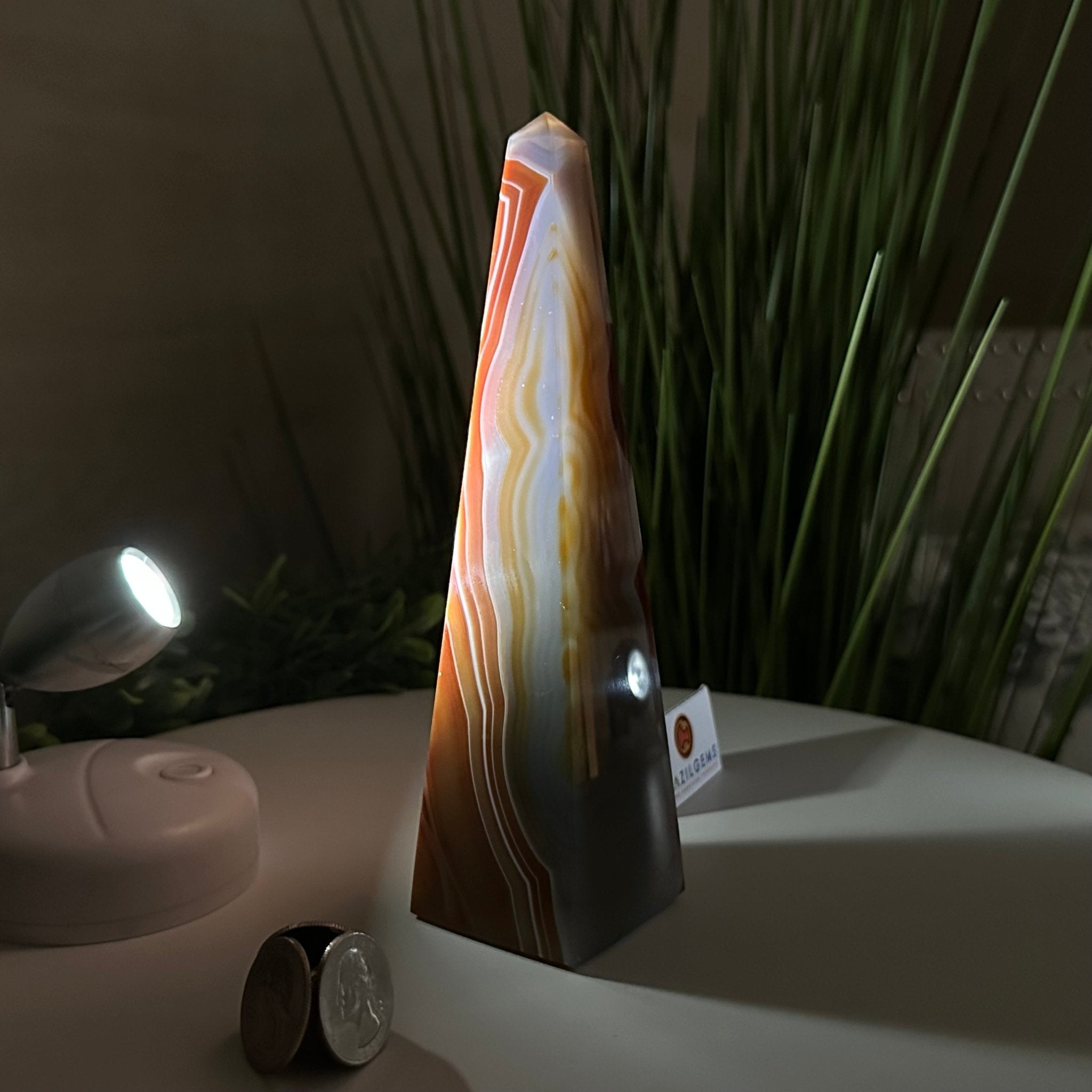 Orange Agate 4 - Sided Obelisk Tower, 7.1" Tall #3104OA - 001 - Brazil GemsBrazil GemsOrange Agate 4 - Sided Obelisk Tower, 7.1" Tall #3104OA - 001Obelisks3104OA - 001