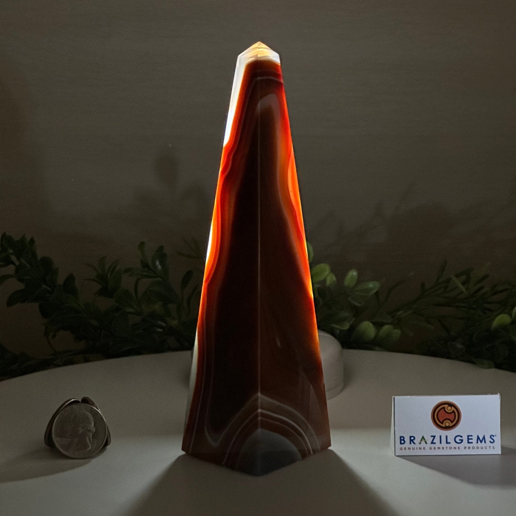 Orange Agate 4 - Sided Obelisk Tower, 7.1" Tall #3104OA - 001 - Brazil GemsBrazil GemsOrange Agate 4 - Sided Obelisk Tower, 7.1" Tall #3104OA - 001Obelisks3104OA - 001