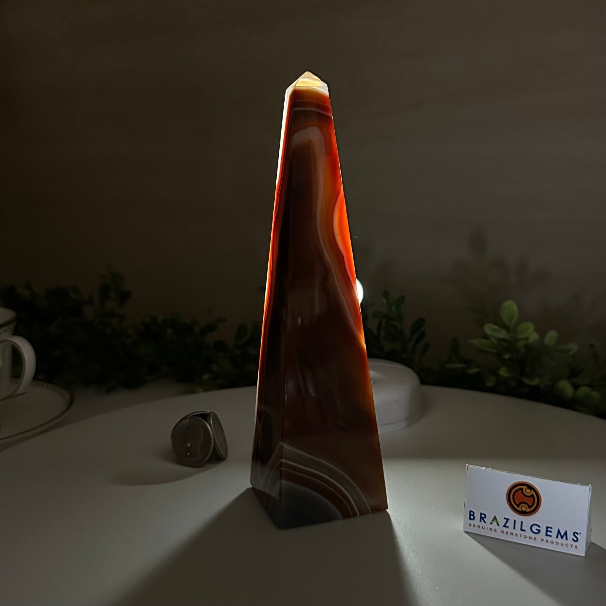 Orange Agate 4 - Sided Obelisk Tower, 7.1" Tall #3104OA - 001 - Brazil GemsBrazil GemsOrange Agate 4 - Sided Obelisk Tower, 7.1" Tall #3104OA - 001Obelisks3104OA - 001
