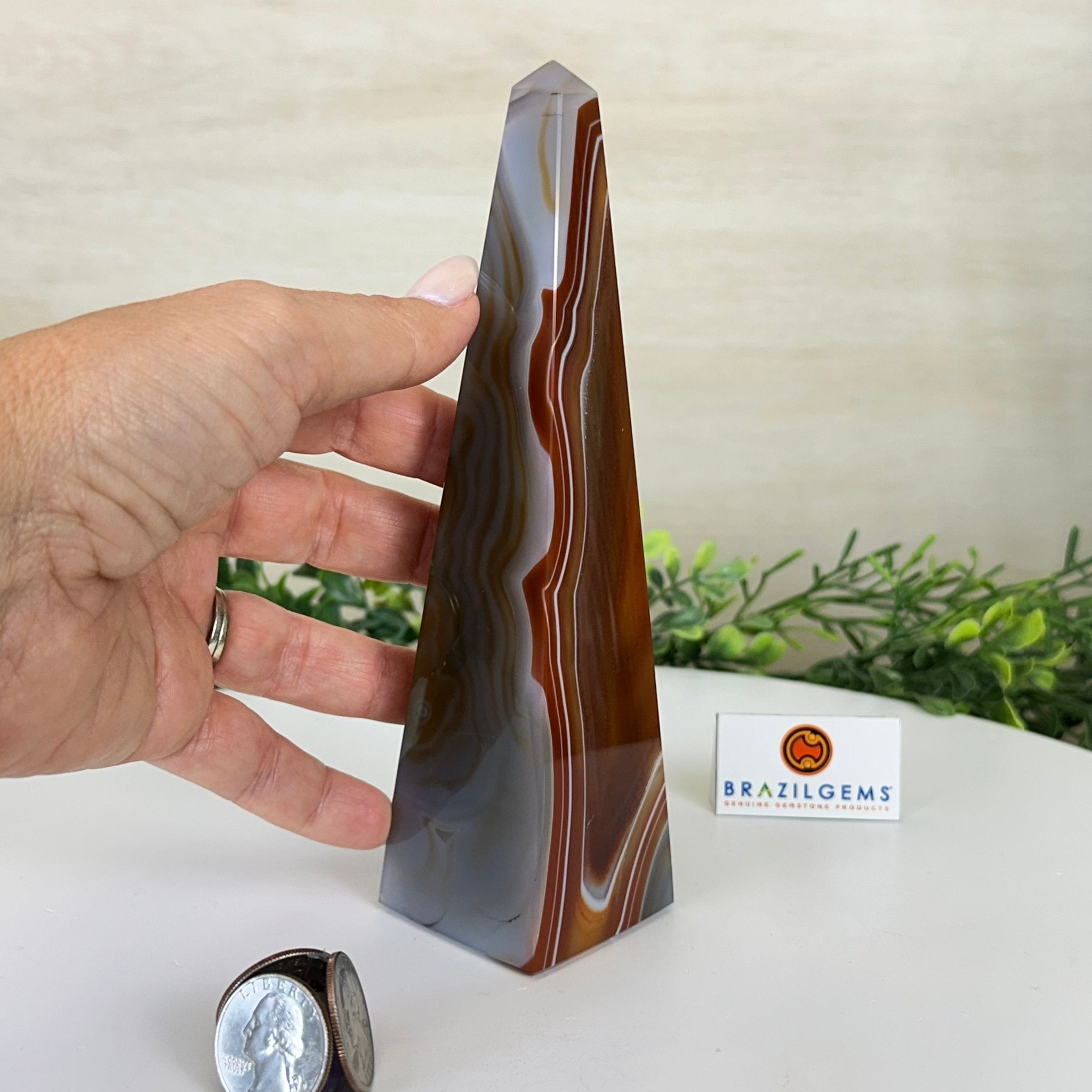 Orange Agate 4 - Sided Obelisk Tower, 7.1" Tall #3104OA - 001 - Brazil GemsBrazil GemsOrange Agate 4 - Sided Obelisk Tower, 7.1" Tall #3104OA - 001Obelisks3104OA - 001