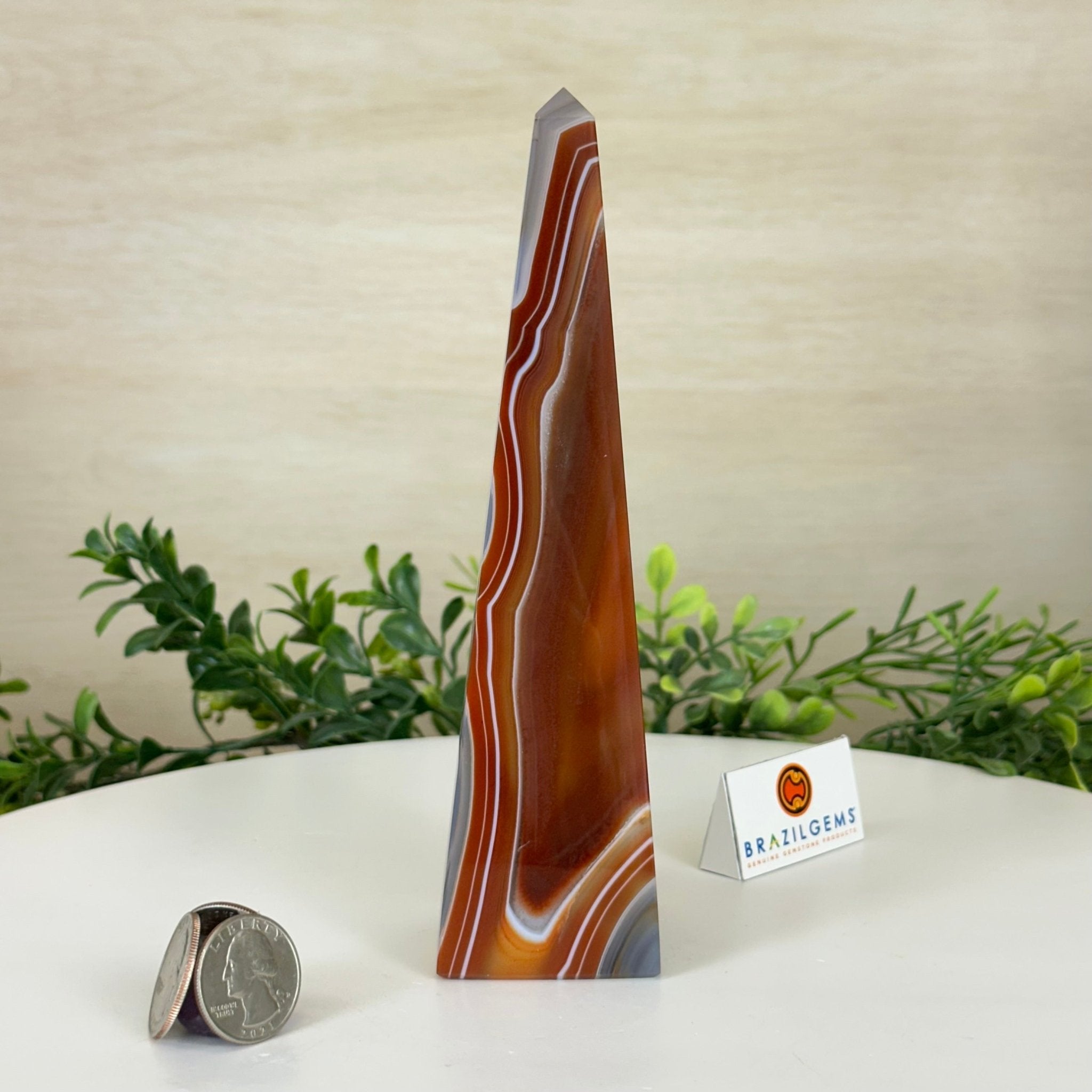 Orange Agate 4 - Sided Obelisk Tower, 7.1" Tall #3104OA - 001 - Brazil GemsBrazil GemsOrange Agate 4 - Sided Obelisk Tower, 7.1" Tall #3104OA - 001Obelisks3104OA - 001