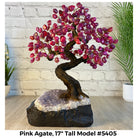 Pink Agate 17" Tall Handmade Gemstone Tree on a Crystal base, 240 Gems #5405PNKA - Brazil GemsBrazil GemsPink Agate 17" Tall Handmade Gemstone Tree on a Crystal base, 240 Gems #5405PNKAGemstone Trees5405PNKA
