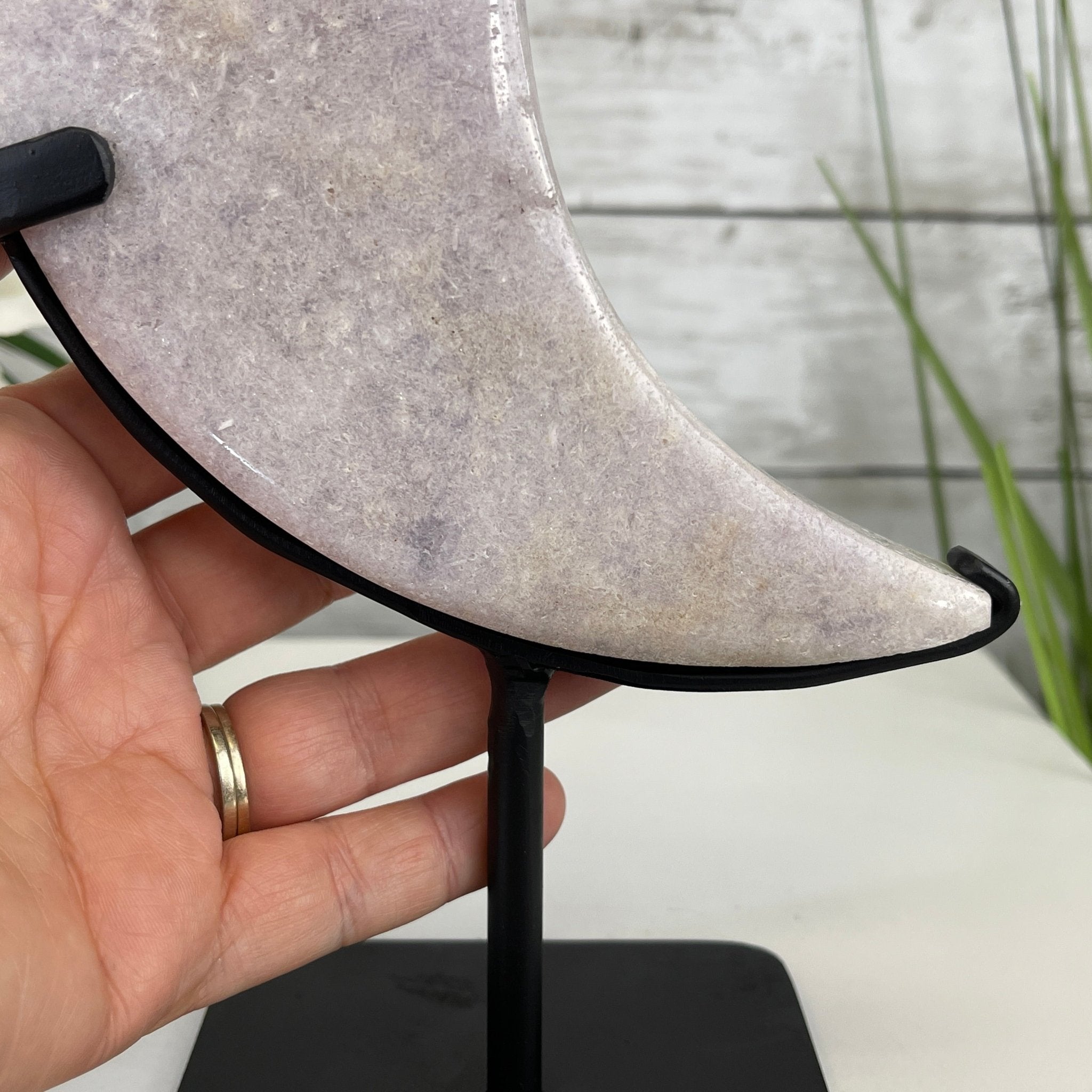 Pink Amethyst Crescent Moon Polished Geode, 2.6 lbs and 10.75" Tall #5740-0015 by Brazil Gems - Brazil GemsBrazil GemsPink Amethyst Crescent Moon Polished Geode, 2.6 lbs and 10.75" Tall #5740-0015 by Brazil GemsCrescent Moons5740-0015