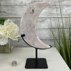 Pink Amethyst Crescent Moon Polished Geode, 2.6 lbs and 10.75" Tall #5740-0015 by Brazil Gems - Brazil GemsBrazil GemsPink Amethyst Crescent Moon Polished Geode, 2.6 lbs and 10.75" Tall #5740-0015 by Brazil GemsCrescent Moons5740-0015