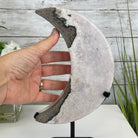 Pink Amethyst Crescent Moon Polished Geode, 3.5 lbs and 10.75" Tall #5740-0021 by Brazil Gems - Brazil GemsBrazil GemsPink Amethyst Crescent Moon Polished Geode, 3.5 lbs and 10.75" Tall #5740-0021 by Brazil GemsCrescent Moons5740-0021