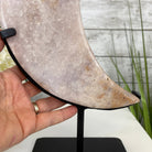 Pink Amethyst Crescent Moon Polished Geode, 4.8 lbs and 13.3" Tall #5740-0025 by Brazil Gems - Brazil GemsBrazil GemsPink Amethyst Crescent Moon Polished Geode, 4.8 lbs and 13.3" Tall #5740-0025 by Brazil GemsCrescent Moons5740-0025