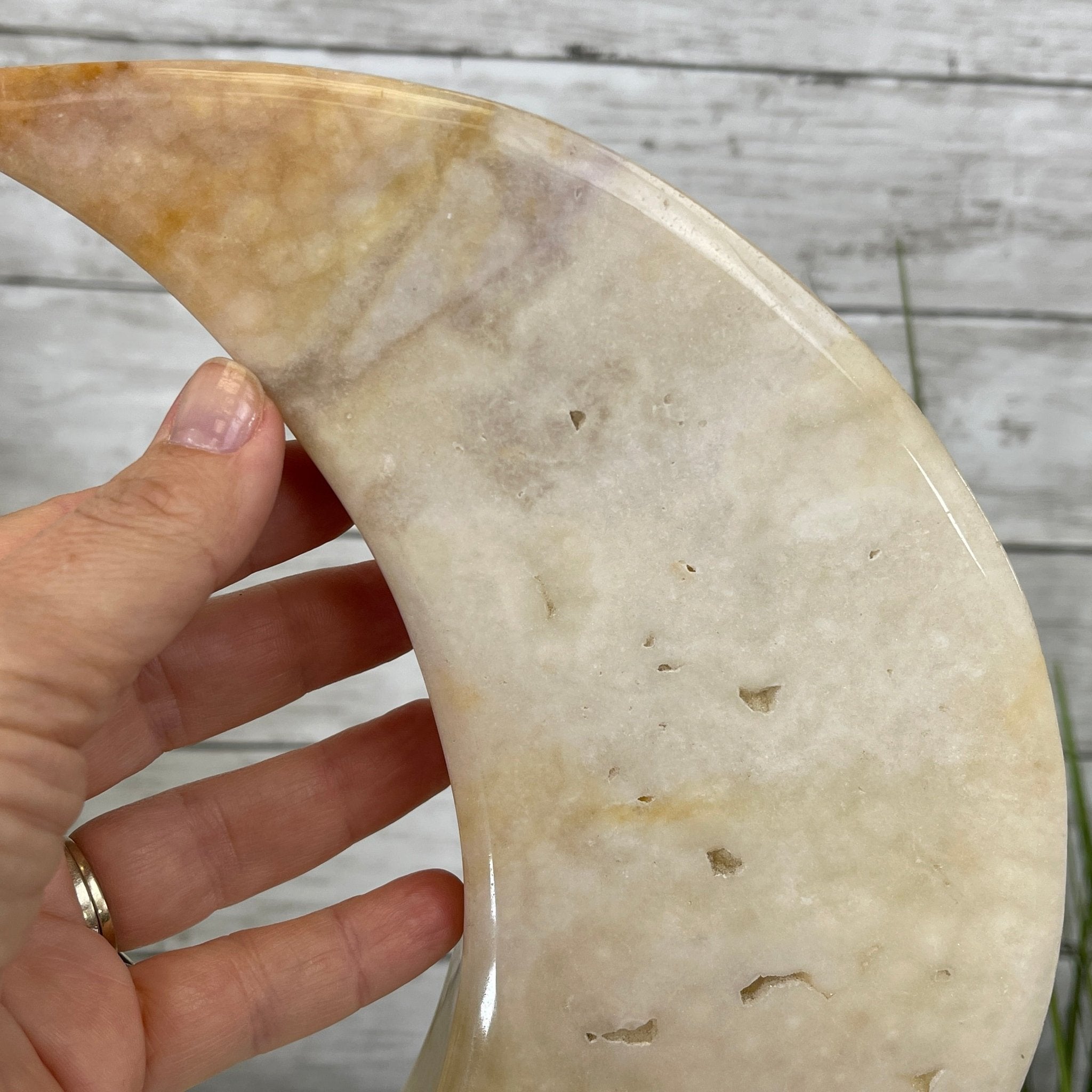 Pink Amethyst Crescent Moon Polished Geode, 5.9 lbs and 13.3" Tall #5740-0029 by Brazil Gems - Brazil GemsBrazil GemsPink Amethyst Crescent Moon Polished Geode, 5.9 lbs and 13.3" Tall #5740-0029 by Brazil GemsCrescent Moons5740-0029