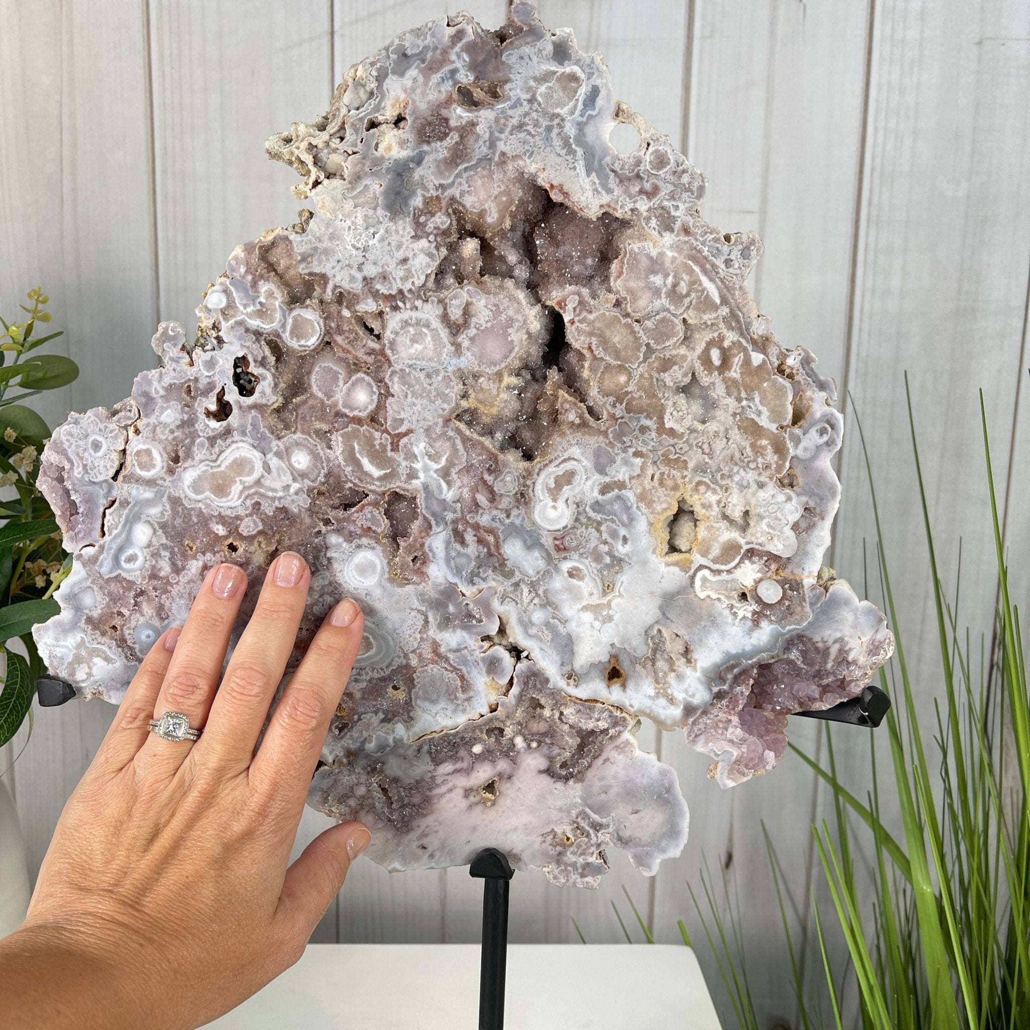 Pink Amethyst Slice on a Stand, 12.1 lbs and 20.5" Tall #5742-0004 by Brazil Gems - Brazil GemsBrazil GemsPink Amethyst Slice on a Stand, 12.1 lbs and 20.5" Tall #5742-0004 by Brazil GemsSlices on Fixed Bases5742-0004