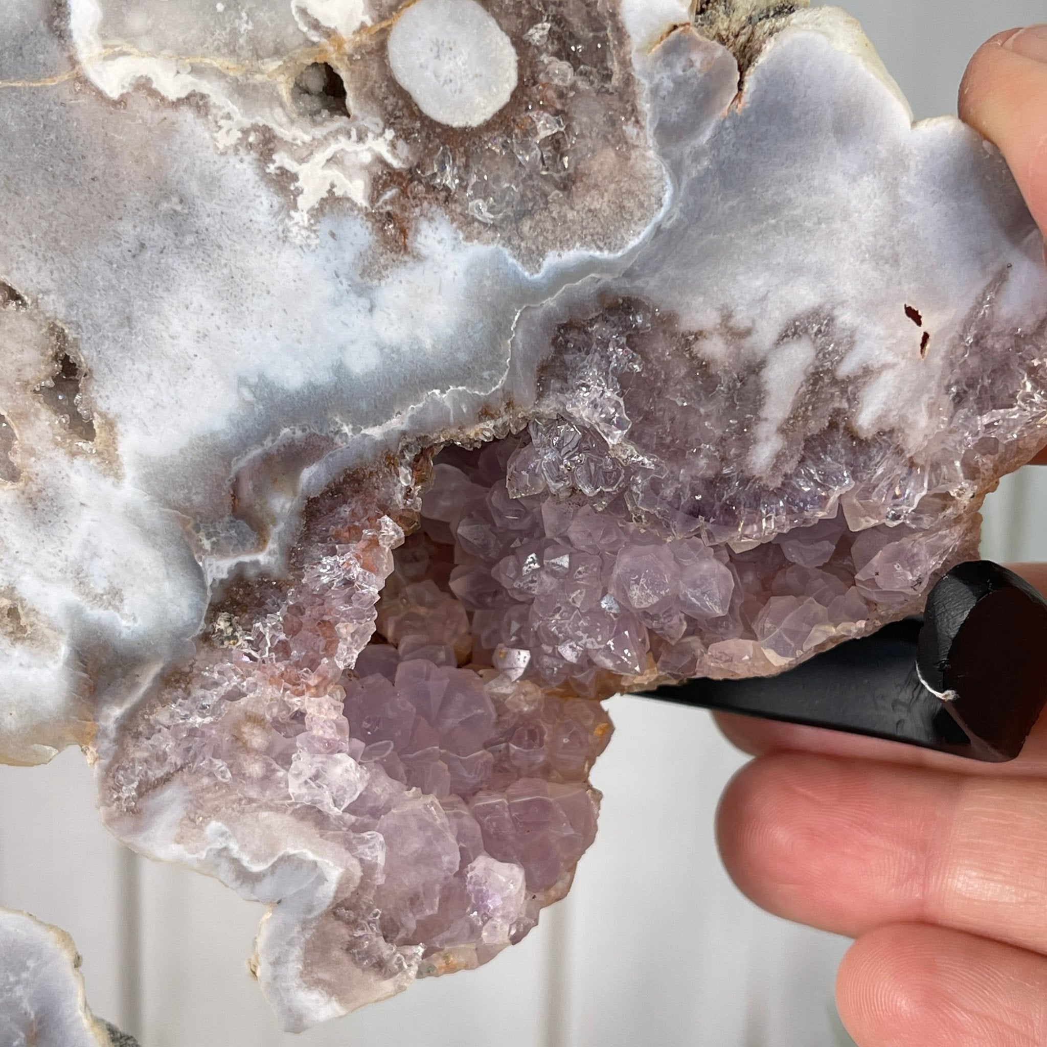 Pink Amethyst Slice on a Stand, 12.1 lbs and 20.5" Tall #5742-0004 by Brazil Gems - Brazil GemsBrazil GemsPink Amethyst Slice on a Stand, 12.1 lbs and 20.5" Tall #5742-0004 by Brazil GemsSlices on Fixed Bases5742-0004