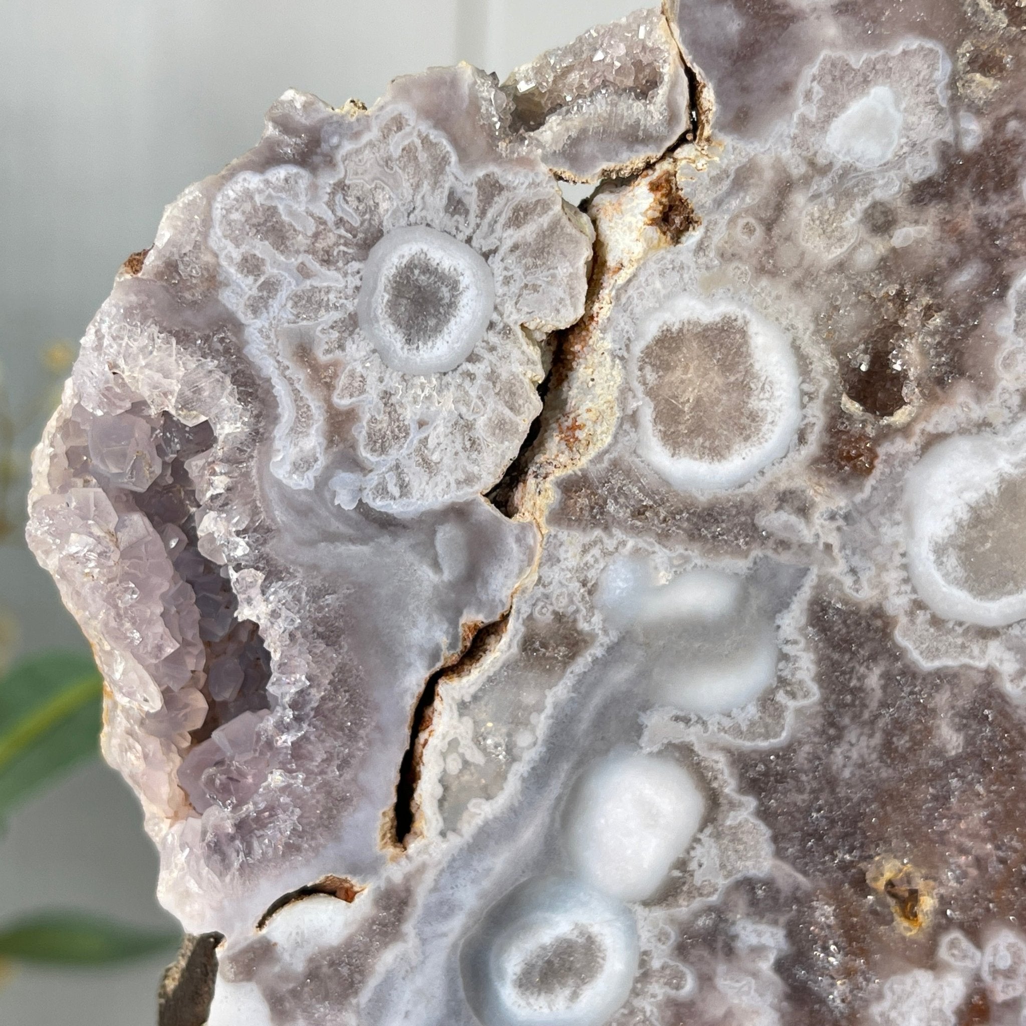 Pink Amethyst Slice on a Stand, 12.1 lbs and 20.5" Tall #5742-0004 by Brazil Gems - Brazil GemsBrazil GemsPink Amethyst Slice on a Stand, 12.1 lbs and 20.5" Tall #5742-0004 by Brazil GemsSlices on Fixed Bases5742-0004