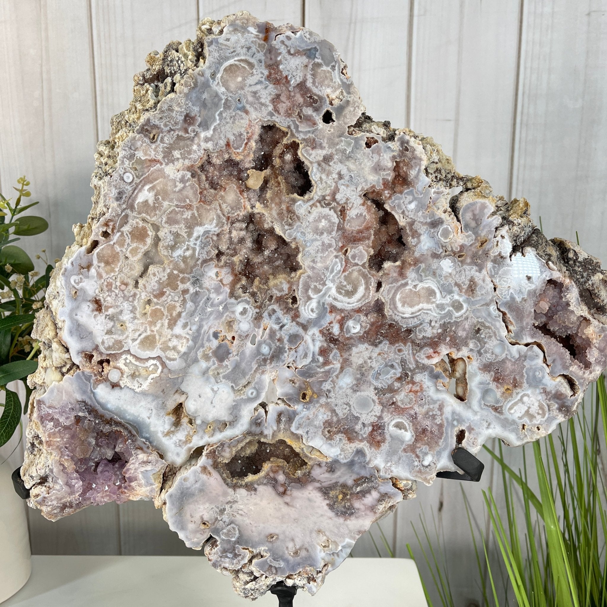 Pink Amethyst Slice on a Stand, 16.1 lbs and 20.4" Tall #5742-0003 by Brazil Gems - Brazil GemsBrazil GemsPink Amethyst Slice on a Stand, 16.1 lbs and 20.4" Tall #5742-0003 by Brazil GemsSlices on Fixed Bases5742-0003