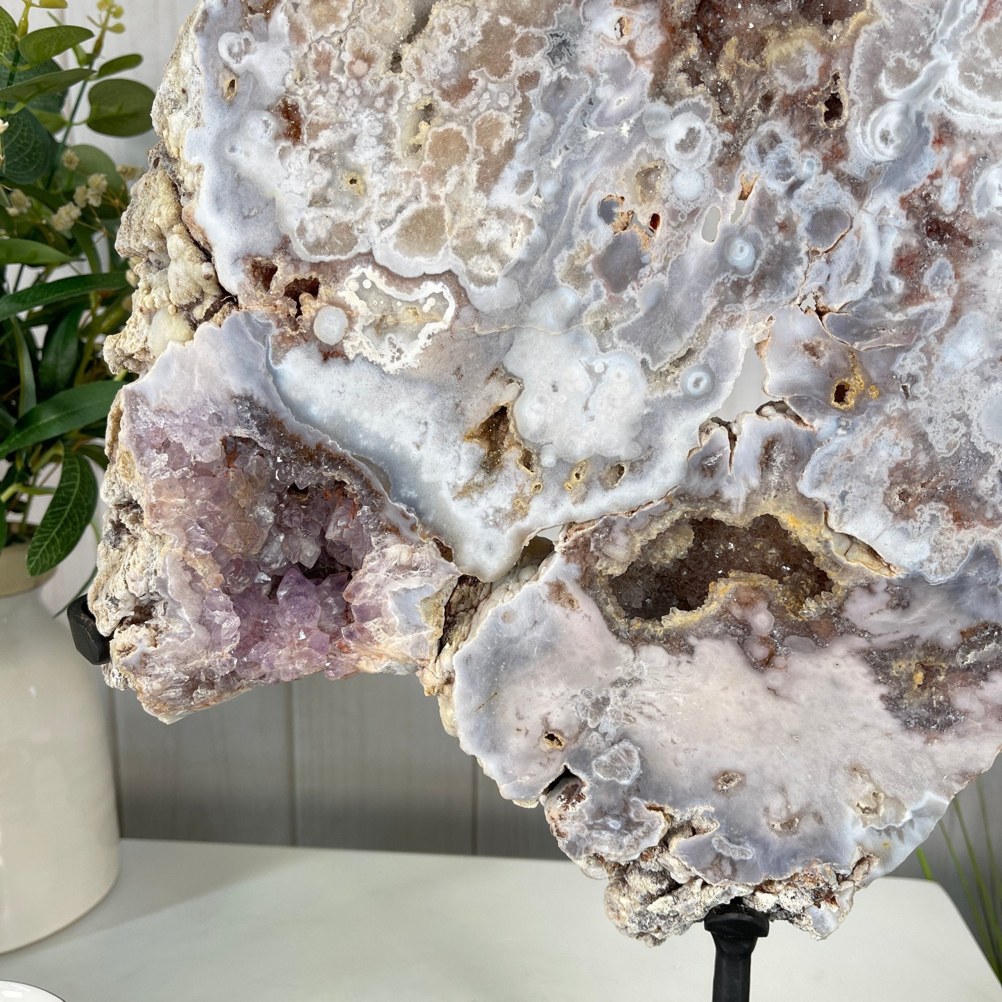 Pink Amethyst Slice on a Stand, 16.1 lbs and 20.4" Tall #5742-0003 by Brazil Gems - Brazil GemsBrazil GemsPink Amethyst Slice on a Stand, 16.1 lbs and 20.4" Tall #5742-0003 by Brazil GemsSlices on Fixed Bases5742-0003