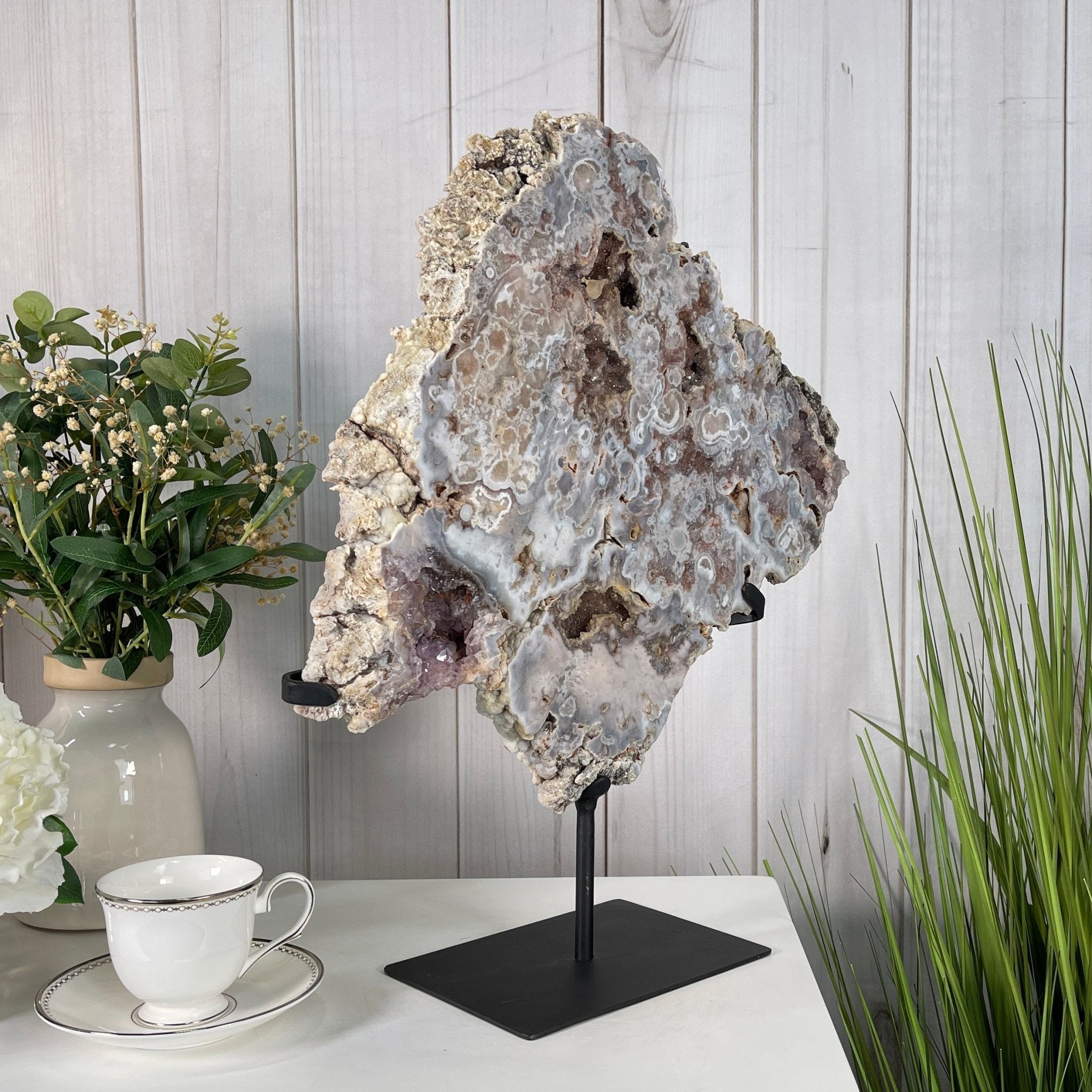 Pink Amethyst Slice on a Stand, 16.1 lbs and 20.4" Tall #5742-0003 by Brazil Gems - Brazil GemsBrazil GemsPink Amethyst Slice on a Stand, 16.1 lbs and 20.4" Tall #5742-0003 by Brazil GemsSlices on Fixed Bases5742-0003