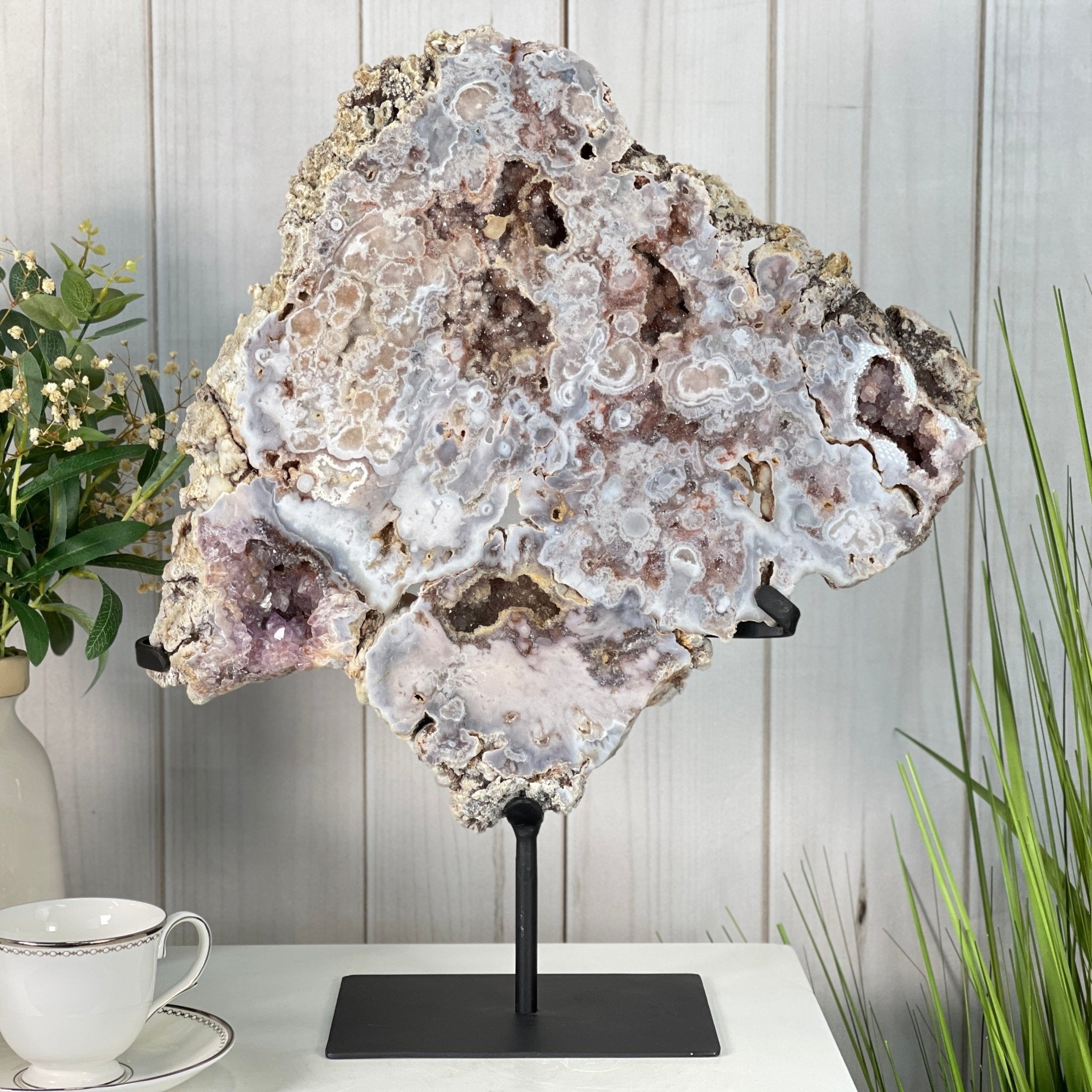 Pink Amethyst Slice on a Stand, 16.1 lbs and 20.4" Tall #5742-0003 by Brazil Gems - Brazil GemsBrazil GemsPink Amethyst Slice on a Stand, 16.1 lbs and 20.4" Tall #5742-0003 by Brazil GemsSlices on Fixed Bases5742-0003