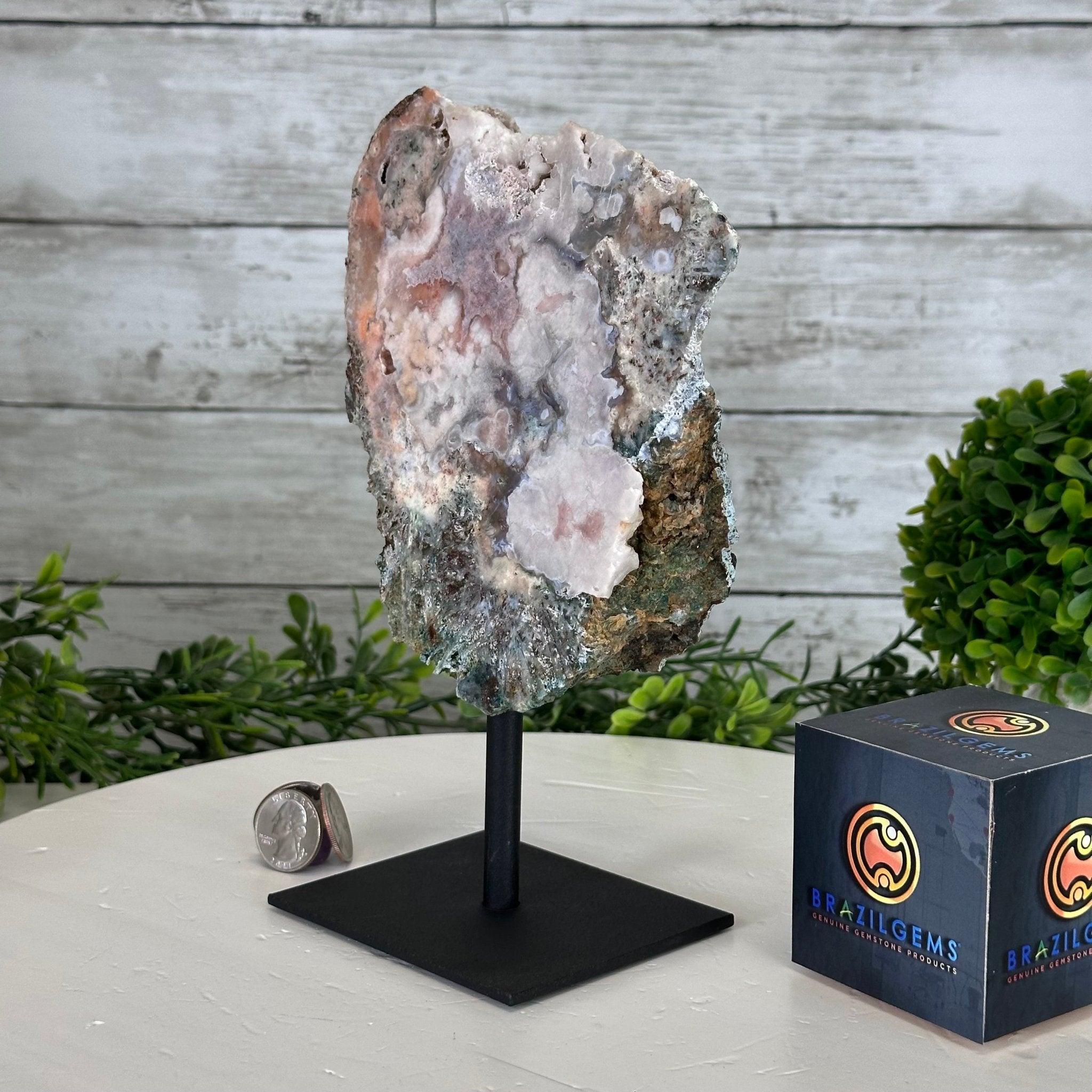 Pink Amethyst Slice on a Stand, 2.1 lbs and 9" Tall #5742-0128 - Brazil GemsBrazil GemsPink Amethyst Slice on a Stand, 2.1 lbs and 9" Tall #5742-0128Slices on Fixed Bases5742-0128