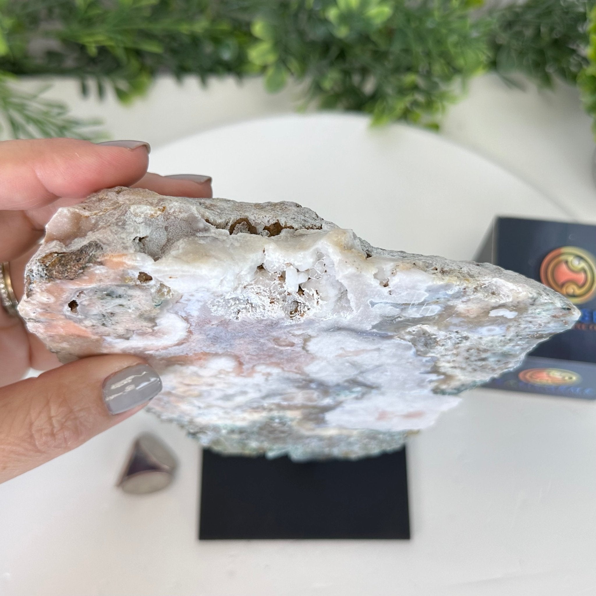 Pink Amethyst Slice on a Stand, 2.1 lbs and 9" Tall #5742-0128 - Brazil GemsBrazil GemsPink Amethyst Slice on a Stand, 2.1 lbs and 9" Tall #5742-0128Slices on Fixed Bases5742-0128