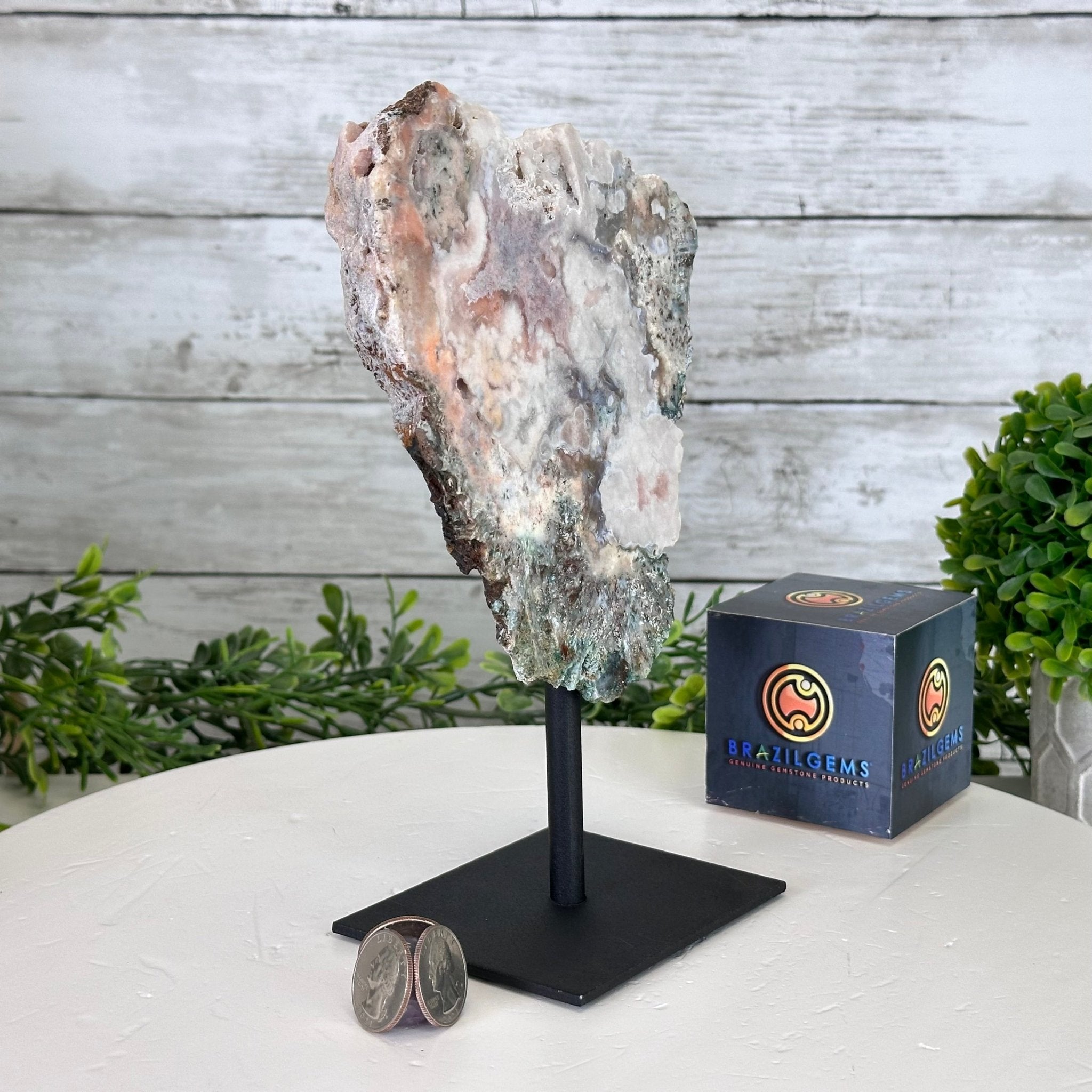 Pink Amethyst Slice on a Stand, 2.1 lbs and 9" Tall #5742-0128 - Brazil GemsBrazil GemsPink Amethyst Slice on a Stand, 2.1 lbs and 9" Tall #5742-0128Slices on Fixed Bases5742-0128