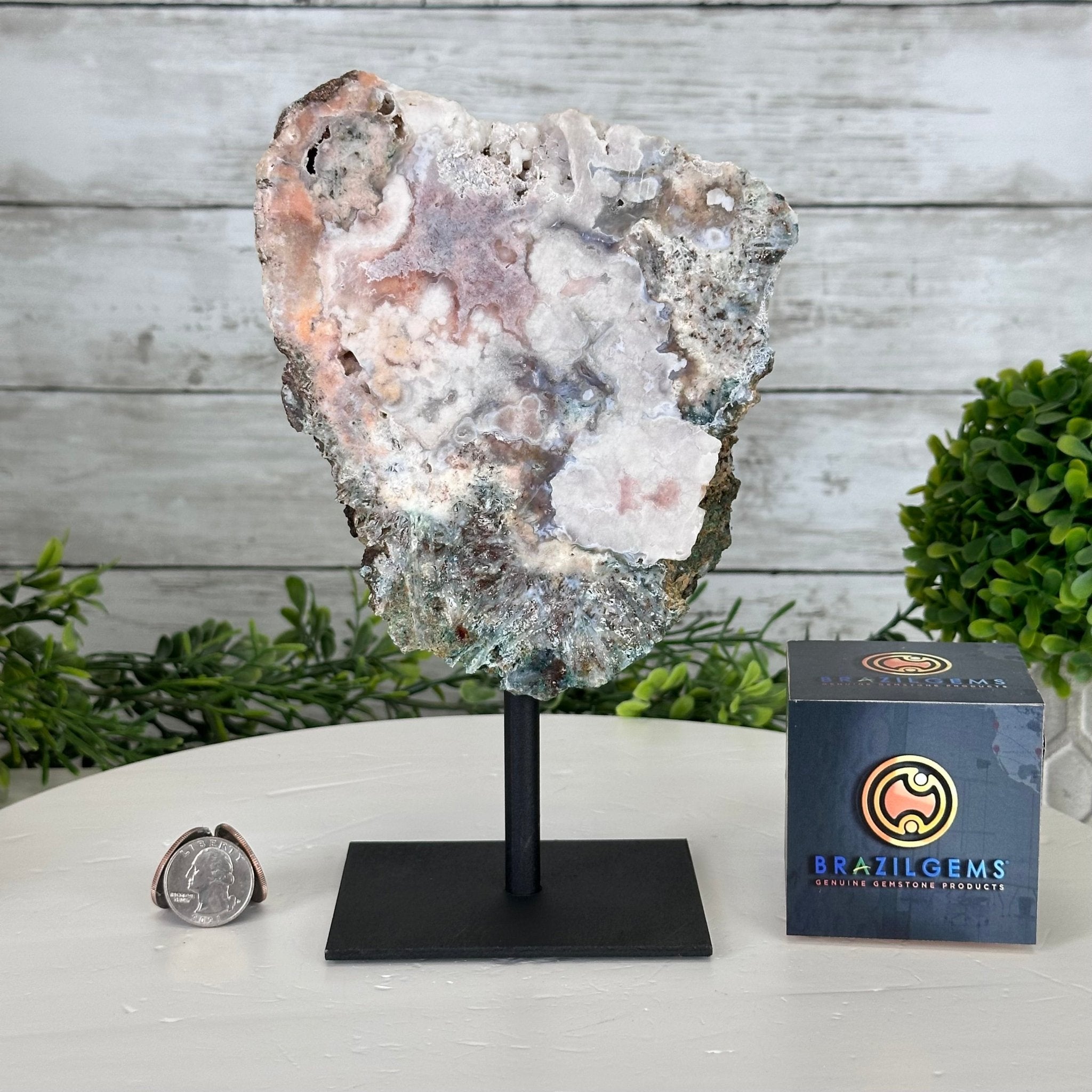 Pink Amethyst Slice on a Stand, 2.1 lbs and 9" Tall #5742-0128 - Brazil GemsBrazil GemsPink Amethyst Slice on a Stand, 2.1 lbs and 9" Tall #5742-0128Slices on Fixed Bases5742-0128