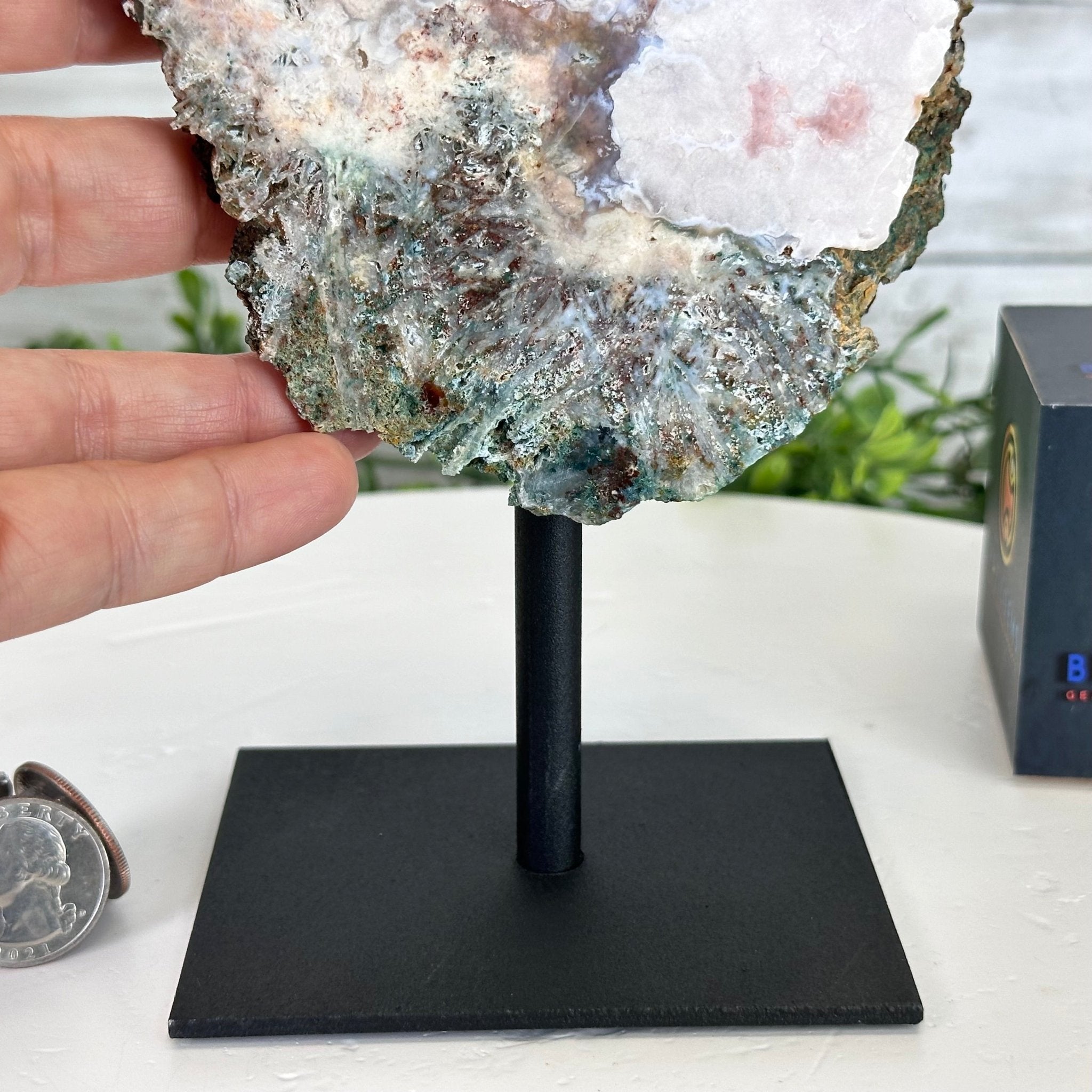 Pink Amethyst Slice on a Stand, 2.1 lbs and 9" Tall #5742-0128 - Brazil GemsBrazil GemsPink Amethyst Slice on a Stand, 2.1 lbs and 9" Tall #5742-0128Slices on Fixed Bases5742-0128