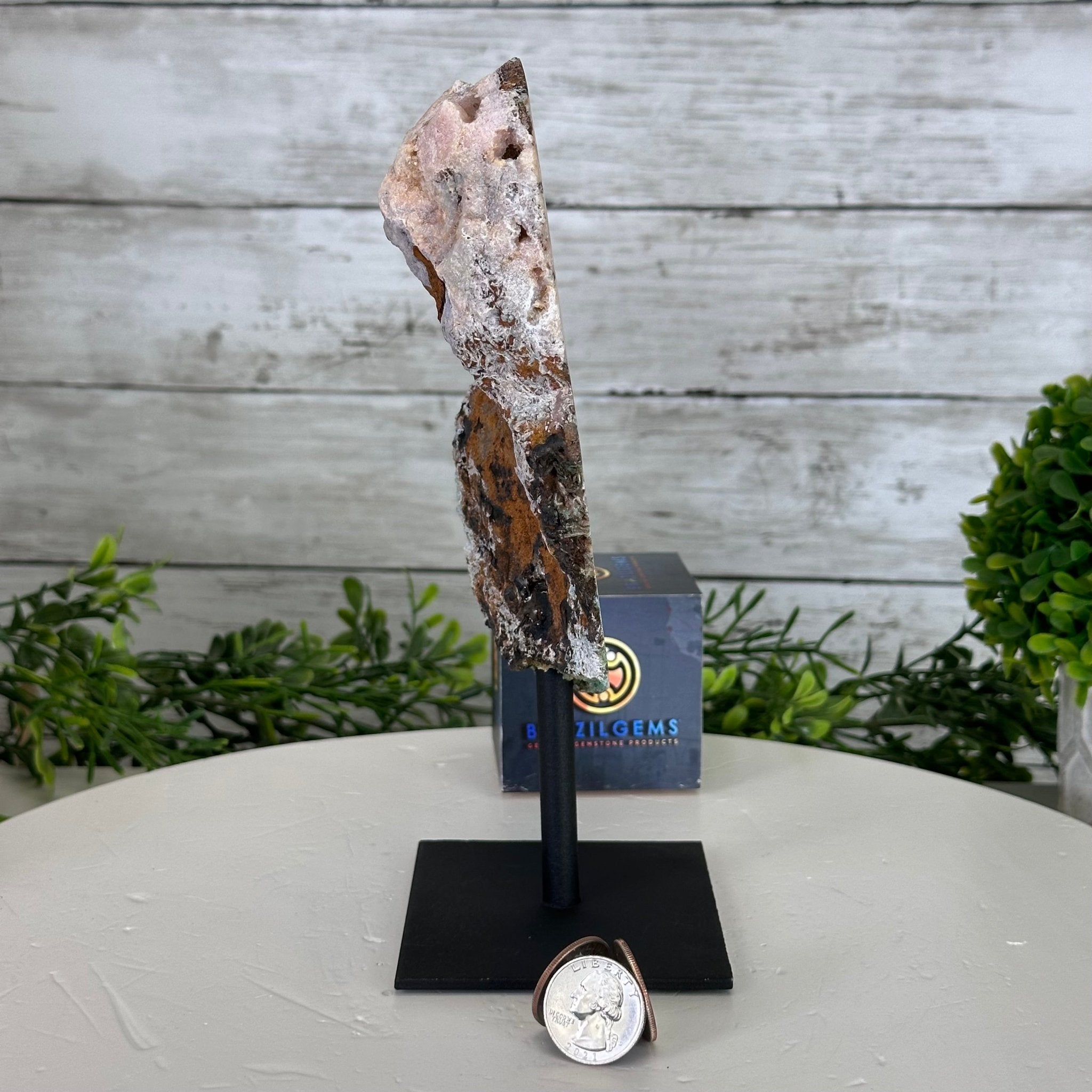 Pink Amethyst Slice on a Stand, 2.1 lbs and 9" Tall #5742-0128 - Brazil GemsBrazil GemsPink Amethyst Slice on a Stand, 2.1 lbs and 9" Tall #5742-0128Slices on Fixed Bases5742-0128